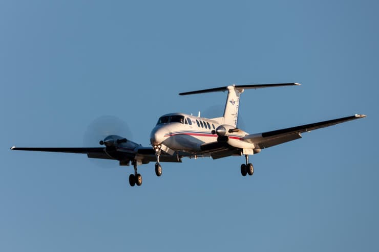 מטוס  Beechcraft Super King Air 200 בטיסה שגרתית