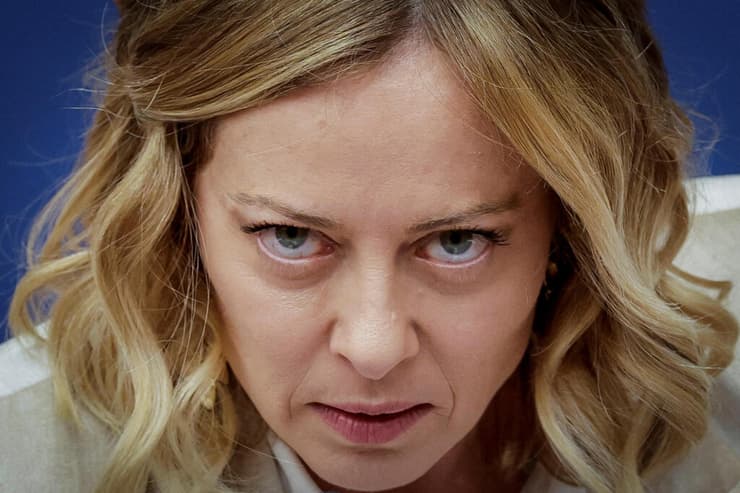 תמונות השנה בעולם 2025 ראש ממשלת איטליה ג'ורג'ה מלוני מסיבת עיתונאים רומא 9 ינואר