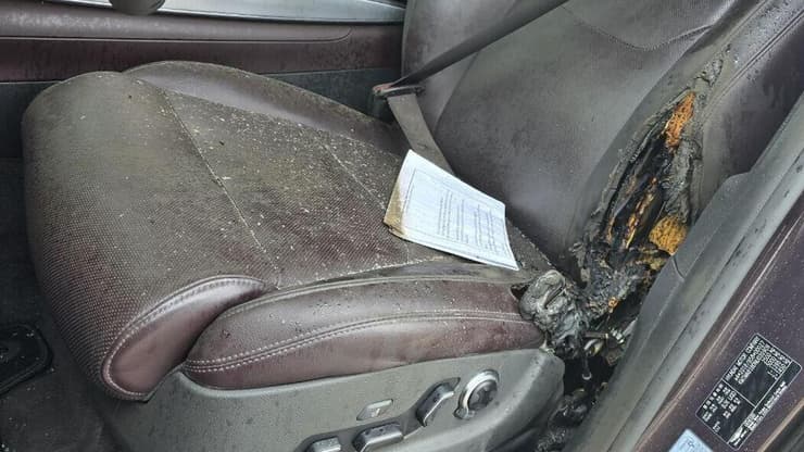 תיעוד מהצתת רכב ביישוב גבעות בר