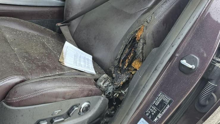 תיעוד מהצתת רכב ביישוב גבעות בר