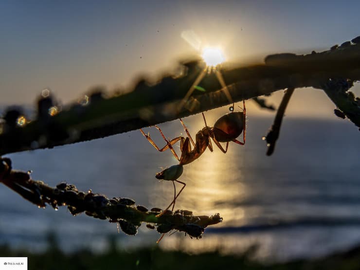 נמלה בקרני שמש אחרונות