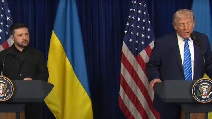 הצהרה של טראמפ עם זלנסקי במאר-א-לאגו