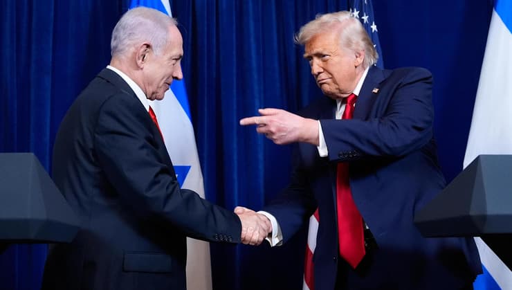 רה"מ נתניהו ו דונלד טראמפ ב מסע"ת ב מאר א-לאגו