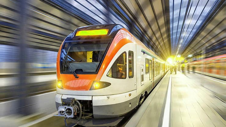 הדמיה של רכבת ברשת המטרו (הדמיה: נת"ע) בנימין נתניהו ומירי רגב בהנחת אבן הפינה לפרויקט המטרו