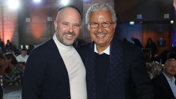 משה אדרי (מימין) ויקי רייסנר בטקס פרסי הקולנוע הממלכתי