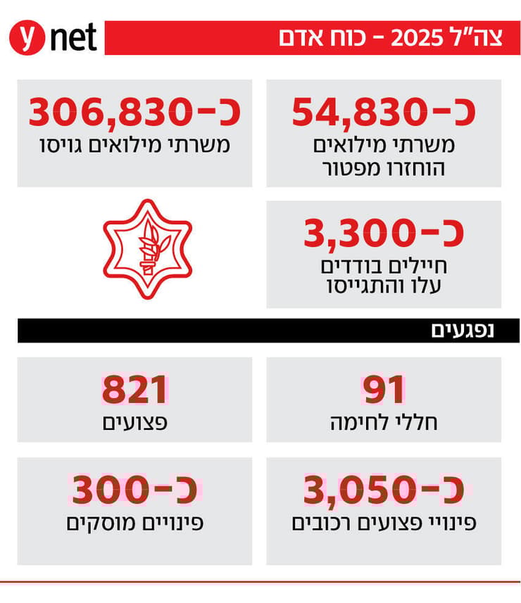 נתוני סיכום השנה של צה"ל על הלחימה בזירות השונות