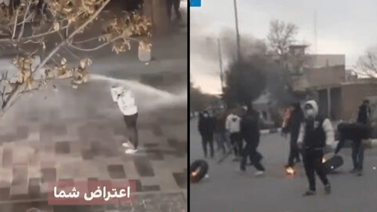 תיעודים שפרסם איראן אינטרנשיונל מהפגנות הפגנה ב איראן