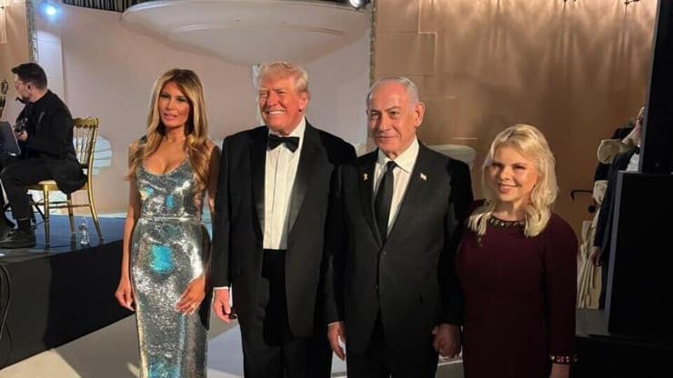 נתניהו ורעייתו בחגיגות השנה החדשה במאר-א-לאגו עם טראמפ