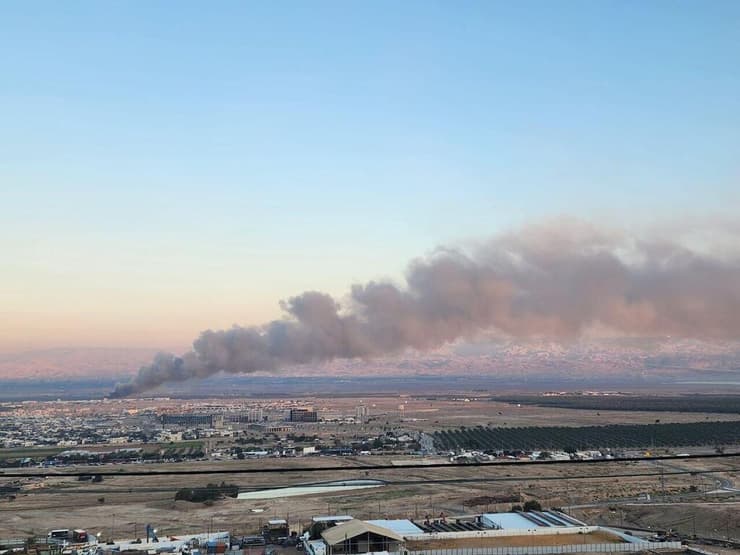 העשן העולה מהשריפה ביריחו
