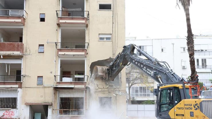 הריסת המתחם בשיכון בבלי בתל אביב (צילום: חן גלילי) הריסת המתחם בשיכון בבלי בתל אביב