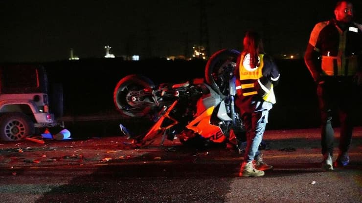 זירת התאונה בכביש 6