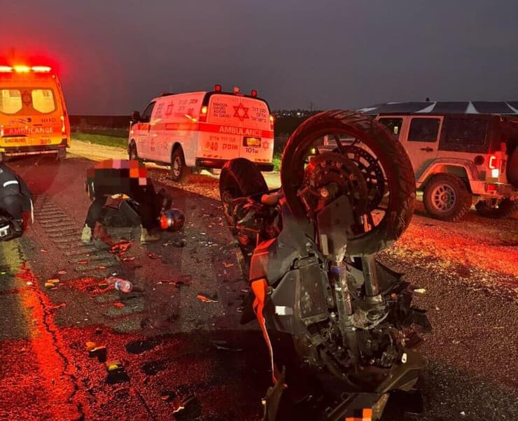 זירת התאונה בכביש 6