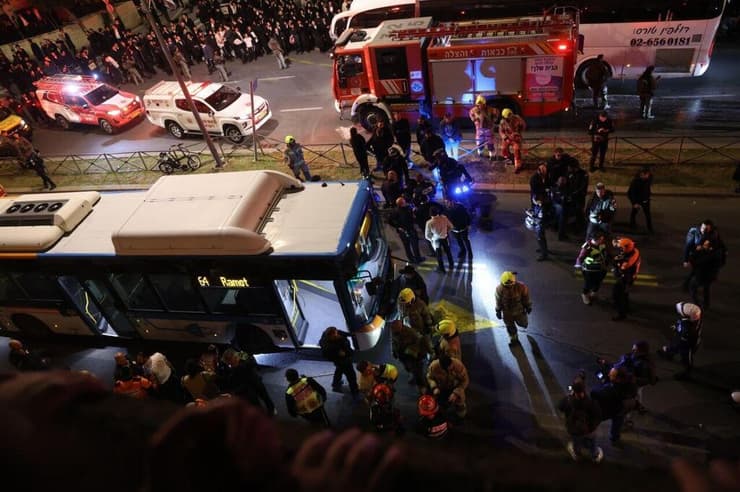 זירת דריסת המפגין החרדי בירושלים