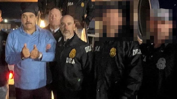 ניקולס מדורו עם נחיתתו בניו יורק, לבוש בבגד של חברת origin (צילום: Handout via REUTERS) ניקולס מדורו עם נחיתתו בניו יורק, לבוש בבגד של חברת origin