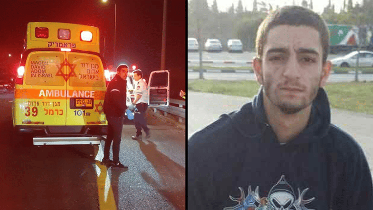 שריף מופק חדיד וזירת הירי (צילום: תיעוד מבצעי מד"א) שריף מופק חדיד