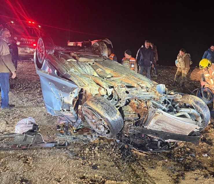 זירת התאונה הקשה בכביש 211