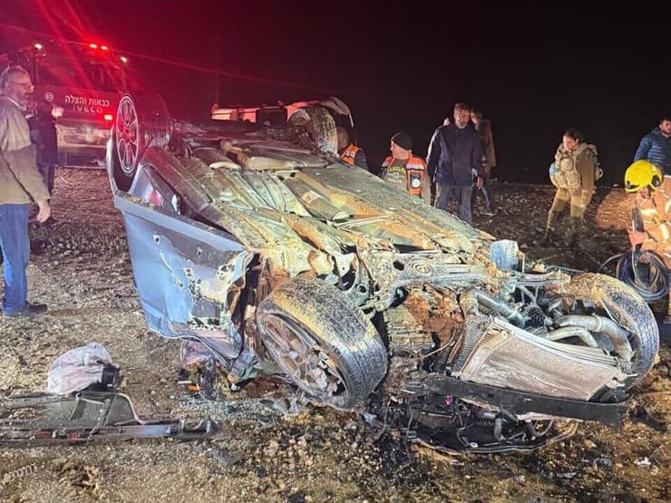 זירת התאונה הקשה בכביש 211