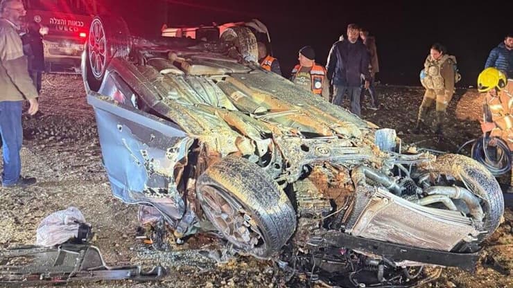 זירת התאונה הקשה בכביש 211