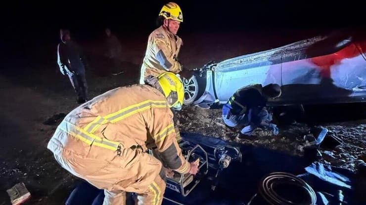 זירת התאונה הקשה בכביש 211