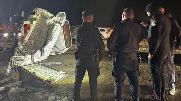 זירת התאונה הקשה בכביש 211