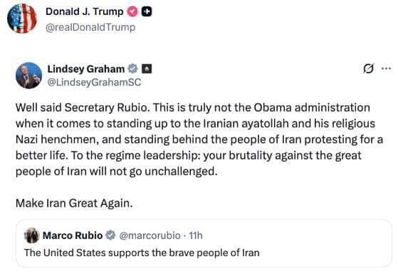 טראמפ מהדהד ציוץ של לינדזי גרהאם על איראן