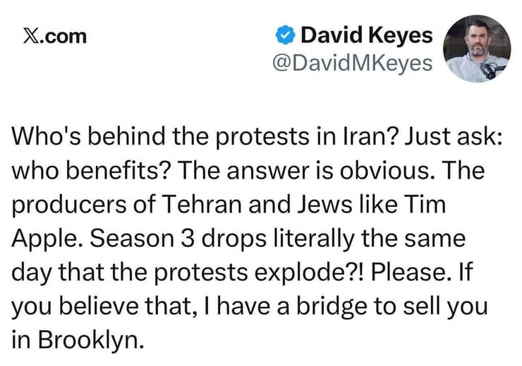 גולשים על התזמון של עליית "טהרן" באפל