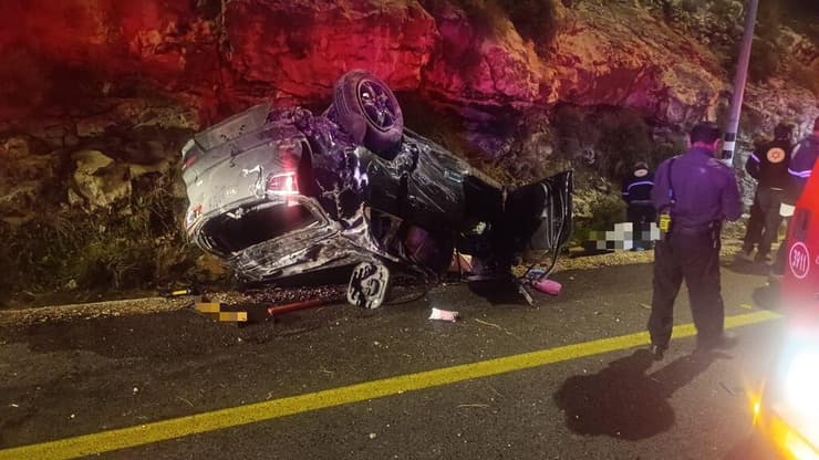 זירת התאונה בכביש 557 (מד"א) זירת התאונה בכביש 557