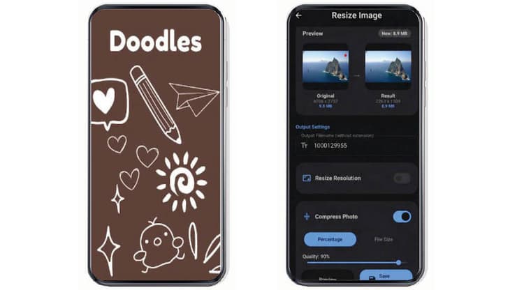 ימין: RendrFlow , שמאל: Doodles