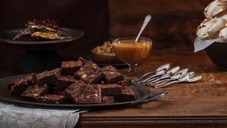 בראוניז שוקולד עם קראנץ' קרמל