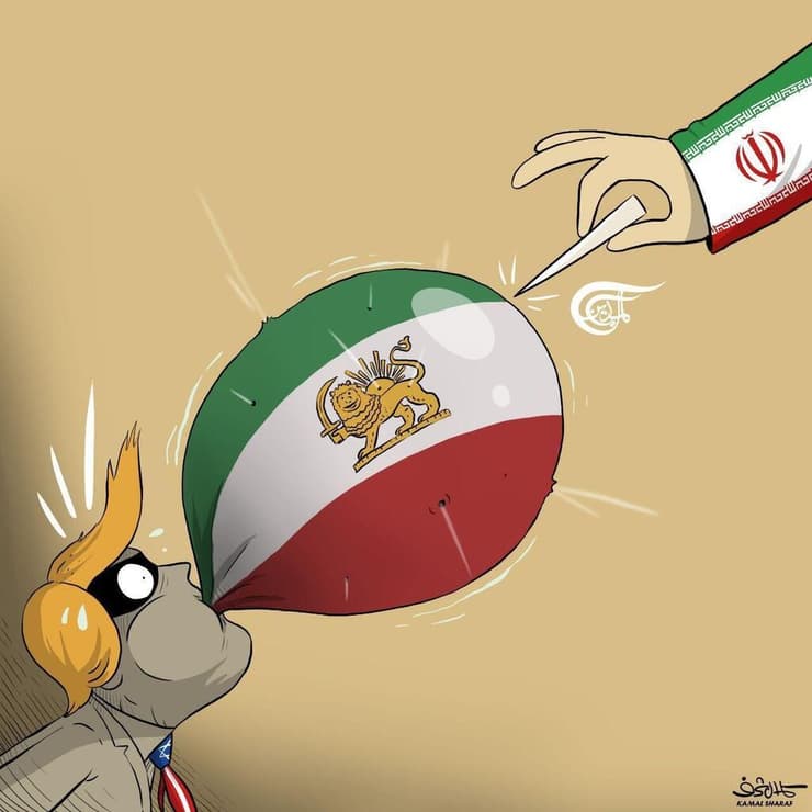 קריקטורות של כמאל שרף, קריקטוריסט תימני תומך חות'ים