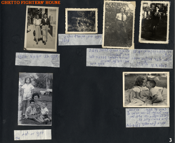 האלבום של זילבר-פליישר (צילום: ארכיון בית לוחמי הגטאות) אלבום הקואורדינציה של דבורה–מרישיה–שושנה זילבר־פליישר