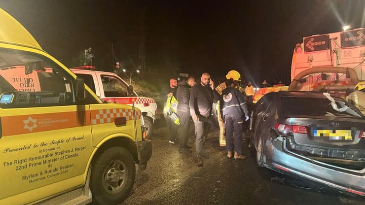 זירת התאונה  בכביש 65 ליד ואדי ערה