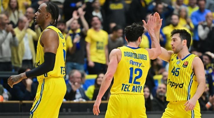 שחקני מכבי תל אביב חוגגים