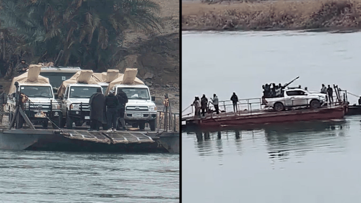 צבא סוריה משטר א-שרע חוצה את נהר הפרת פרת במסגרת קרבות מול כורדים SDF