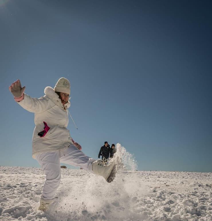 מבקרים בהר החרמון בסוף השבוע 