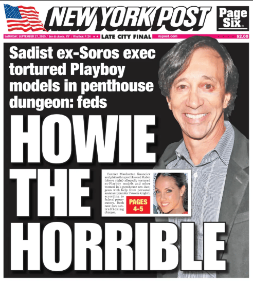 השער של ניו יורק פוסט עם דמותו של רובין