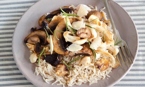 אורז עם פטריות וערמונים 