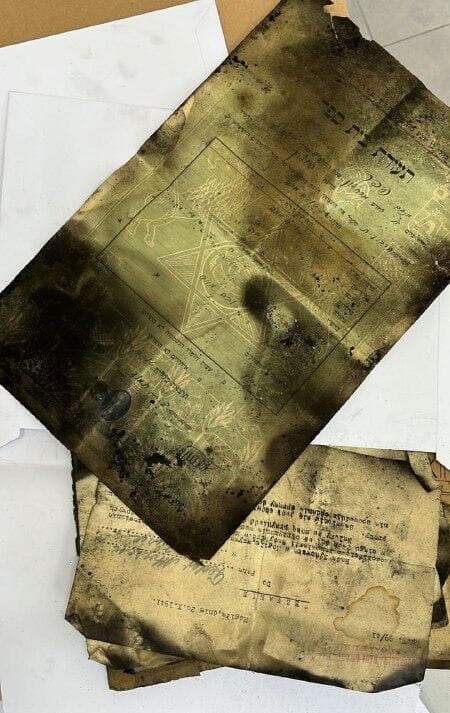 חלק מהמסמכים שנמצאו