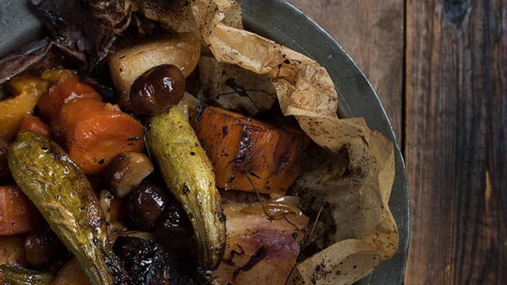 חמין שורשים וערמונים