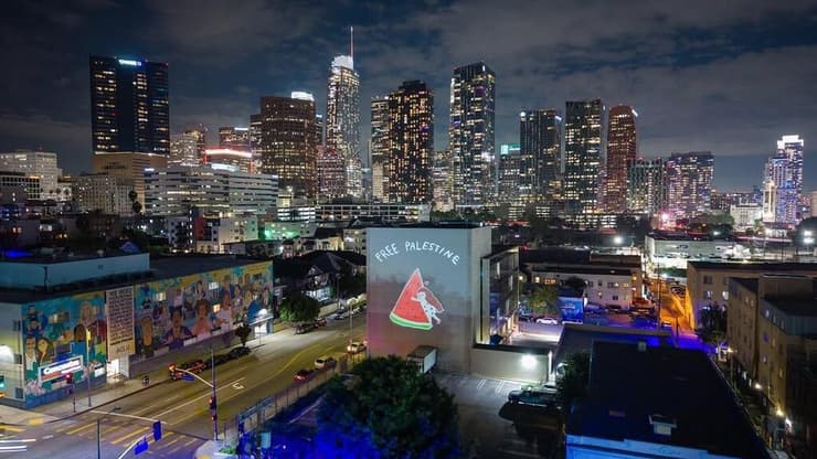 הציורים של הילדים מעזה שהוקרנו בניו יורק ולוס אנג'לס