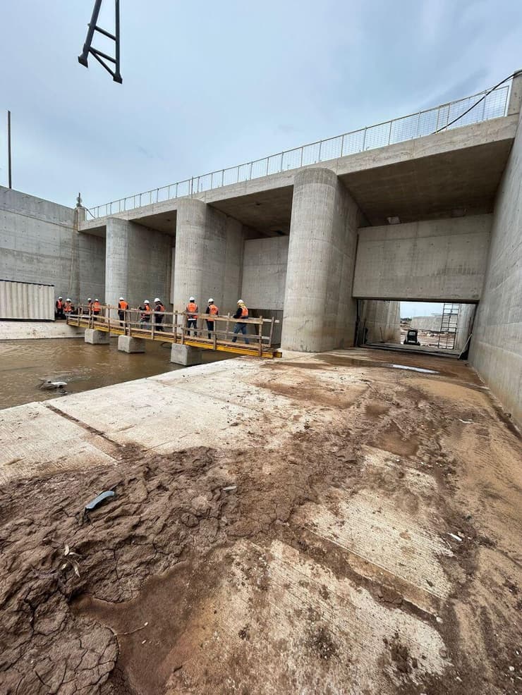 העבודות בתעלת המעקף שבפארק אריאל שרון
