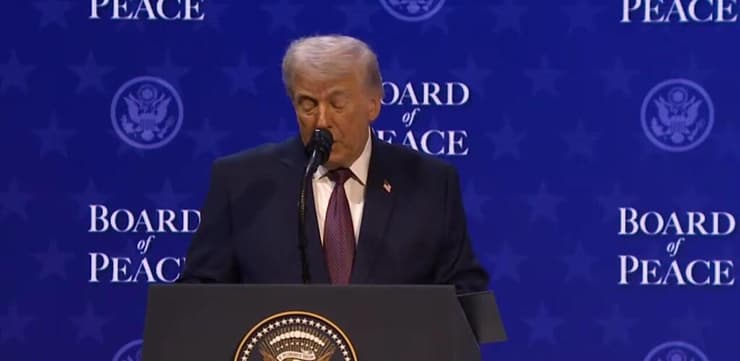 טקס החתימה על אמנת מועצת השלום של טראמפ