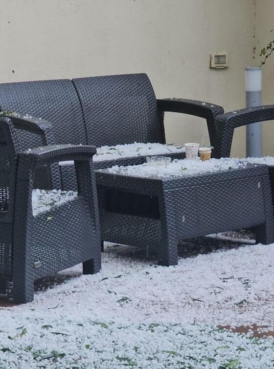 ברד כבד בנתניה