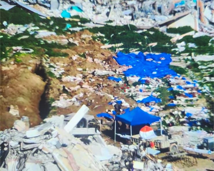 החיפושים בבית העלמין בעזה