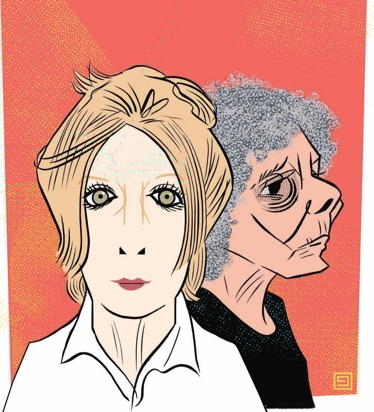 חדוה הרכבי ז"ל (מימין) והלית ישורון (איור: ירמי פינקוס) חדוה הרכבי ז"ל (מימין) והלית ישורון