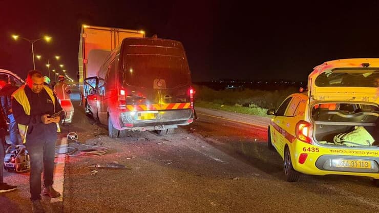 זירת התאונה בכביש 6