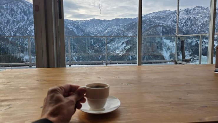 קפה מול גלויה