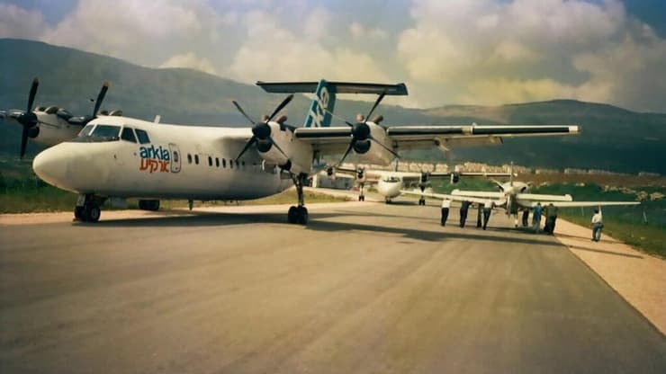 שדה התעופה בקריית שמונה - בימים שהיה פעיל (צילום ארכיון: יהושע אוחנה) שדה התעופה בקריית שמונה