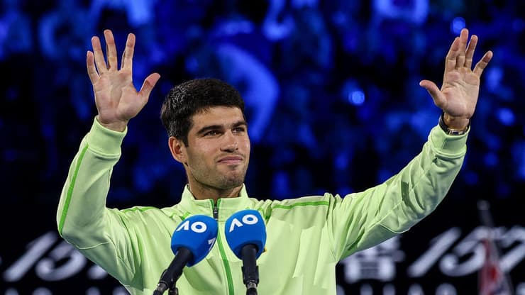 קרלוס אלקראס אחרי הזכייה באליפות אוסטרליה