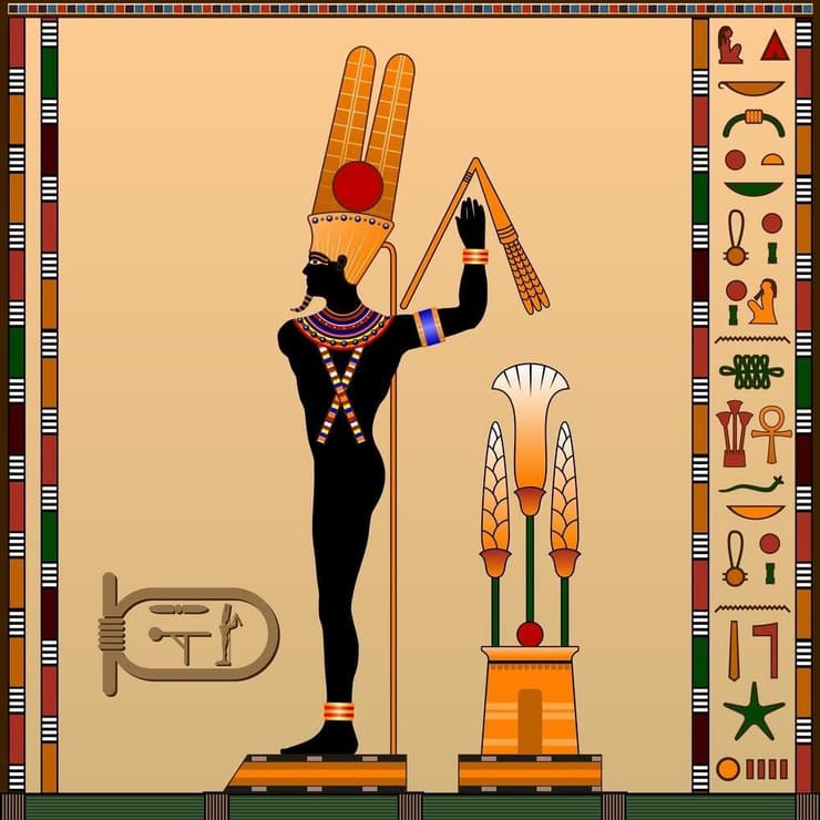 האל המצרי מין, שדמותו נקשרה לכיבוש המצרי של חצי האי סיני לפני אלפי שנים